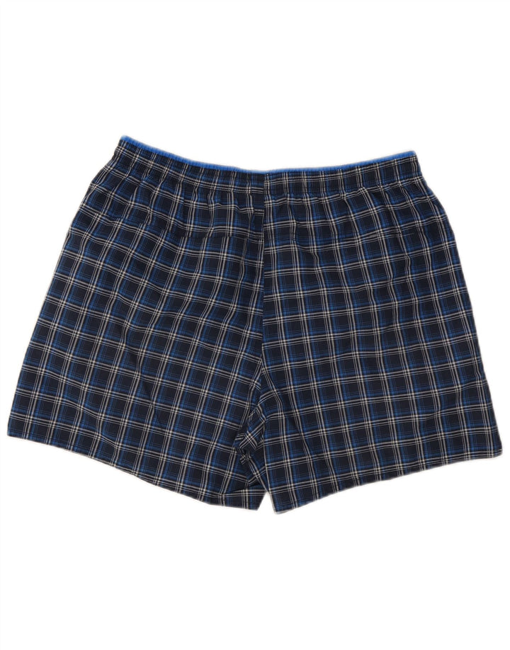 Adidas Short de sport pour homme en polyester à carreaux bleu marine moyen