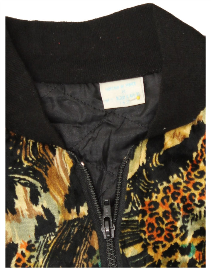 veste bomber femme vintage UK 14 imprimé animal multicolore moyen