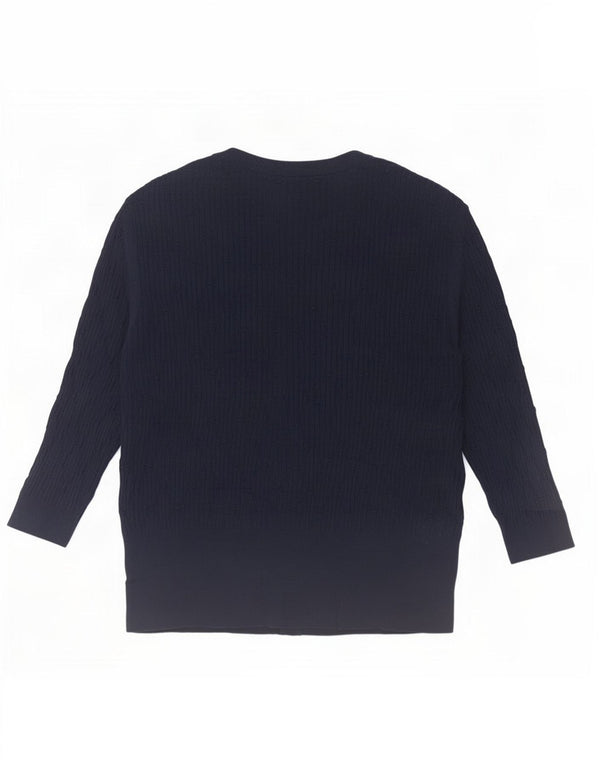 Marks & Spencer Pull cardigan à manches 3/4 pour femme UK 16 Large Bleu marine