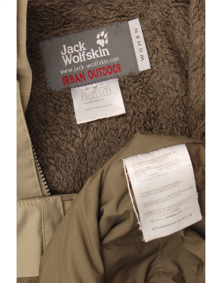 Jack Wolfskin Veste Parka à capuche pour femme UK 8 Small Kaki Polyester