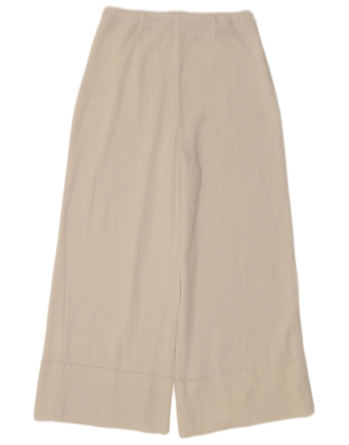 Zara Pantalon de survêtement Capri pour femme UK 10 Small Blanc