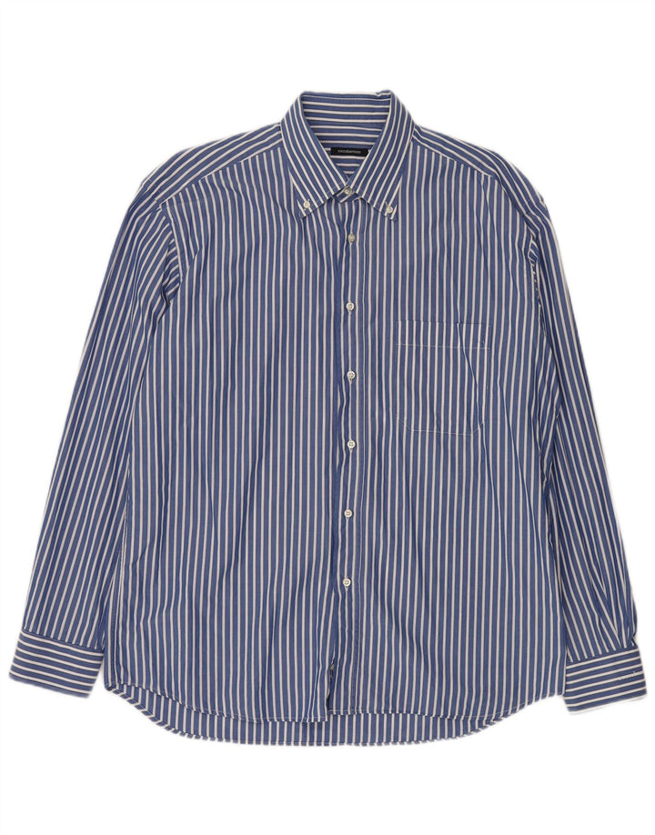 ROCCOBAROCCO Chemise Homme Taille 43 17 XL Coton Rayé Bleu