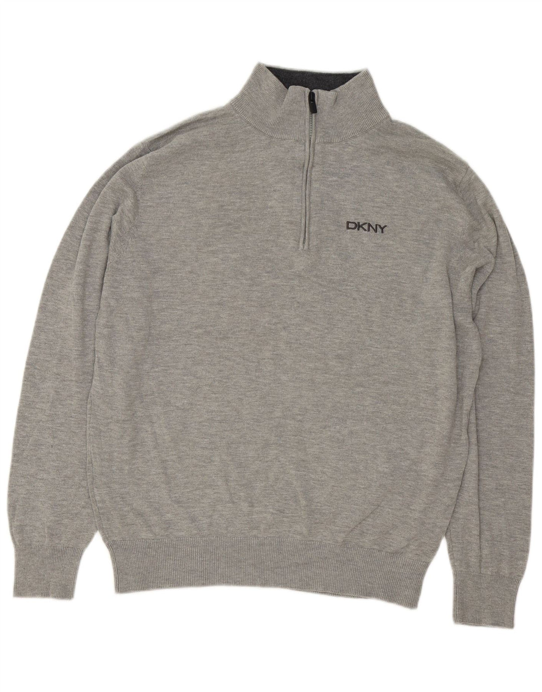 Dkny Pull col zippé pour homme en coton moucheté gris grand