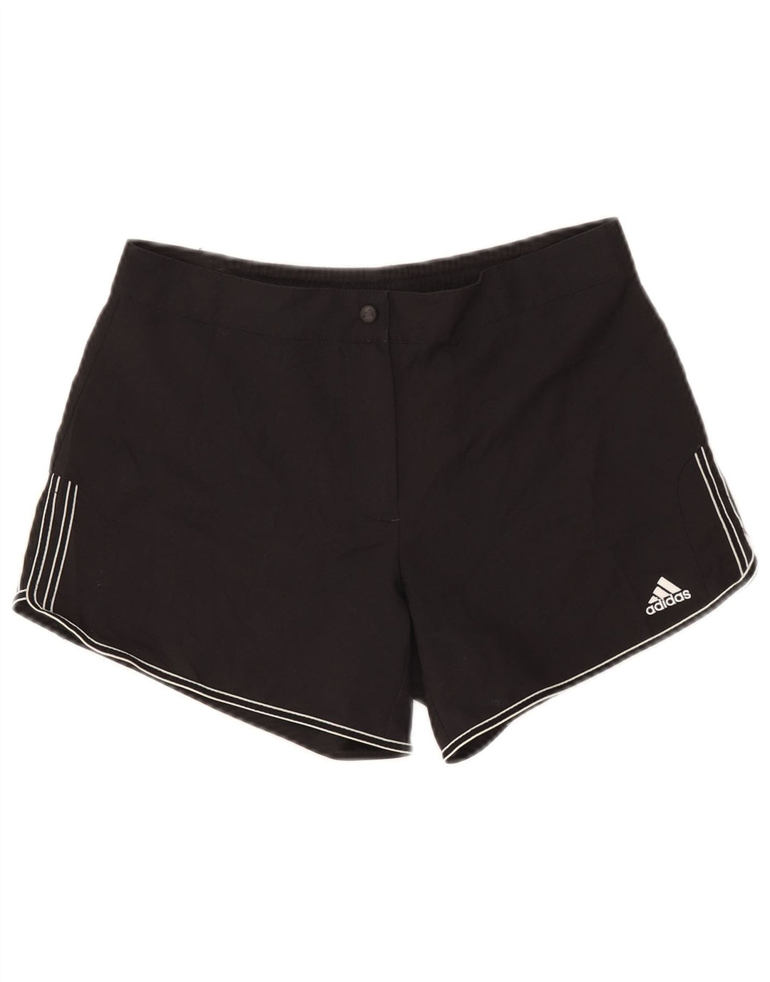 Adidas Short Femme UK 12 Moyen W30 Noir Polyester