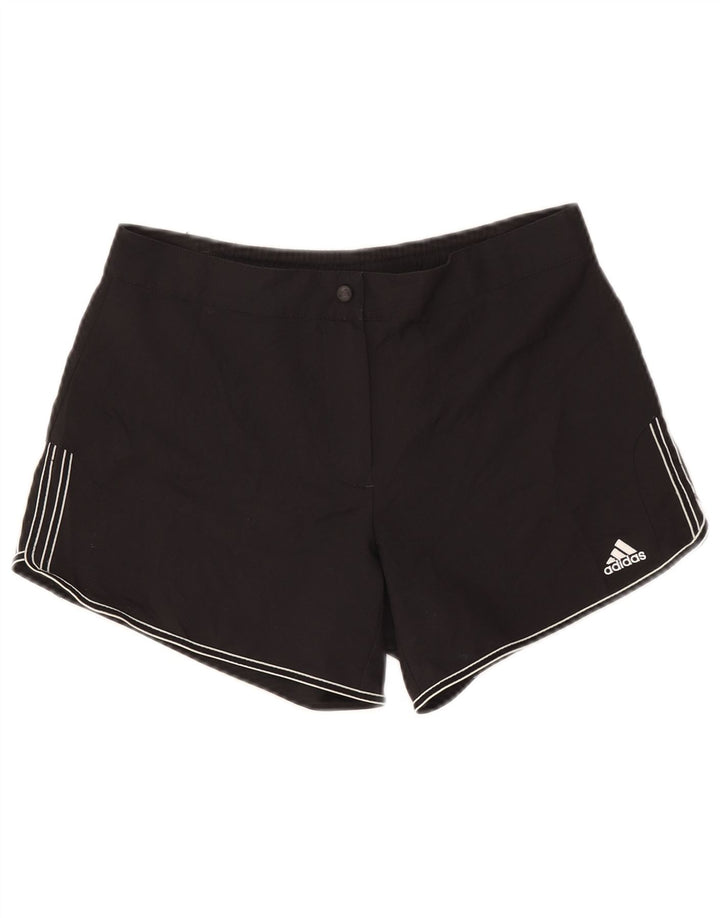 Adidas Short Femme UK 12 Moyen W30 Noir Polyester