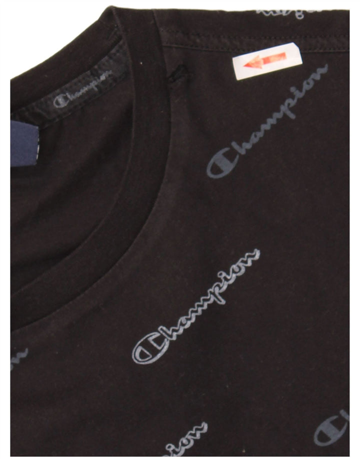 Champion T-Shirt Graphique Homme Petit Noir Coton