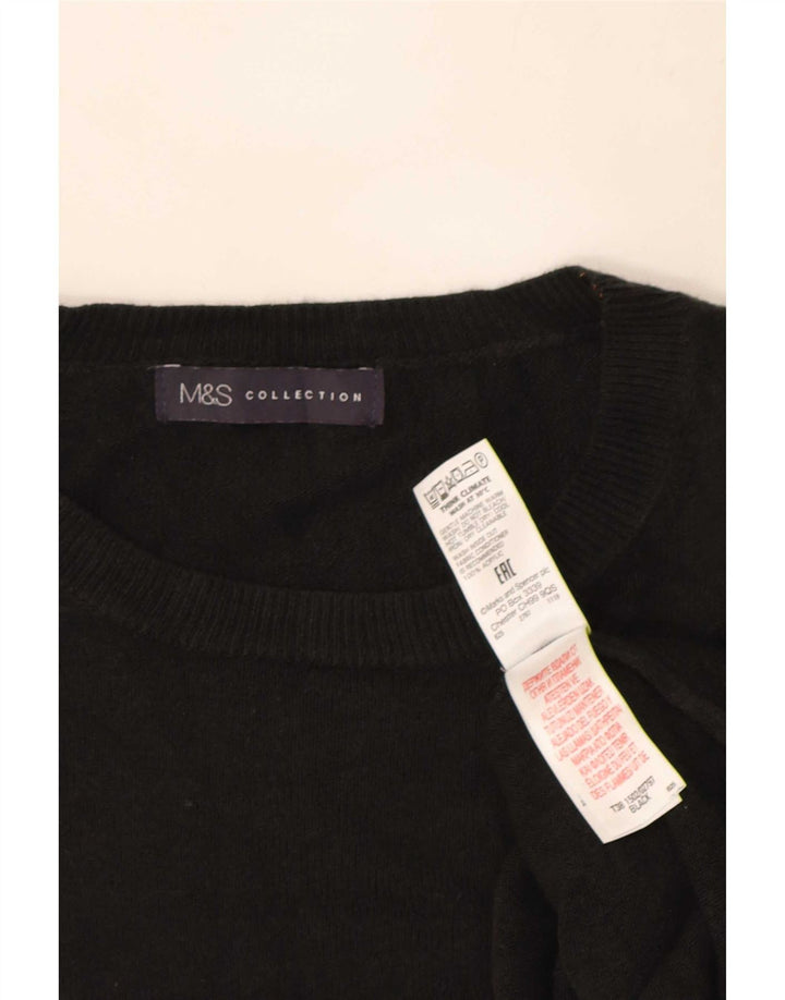 Marks & Spencer Pull surdimensionné à col rond pour femme UK 16 Large Noir