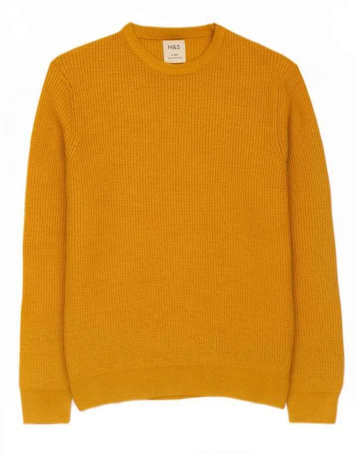 Marks & Spencer Pull Col Ras du Cou Homme Jaune Moyen Polyamide