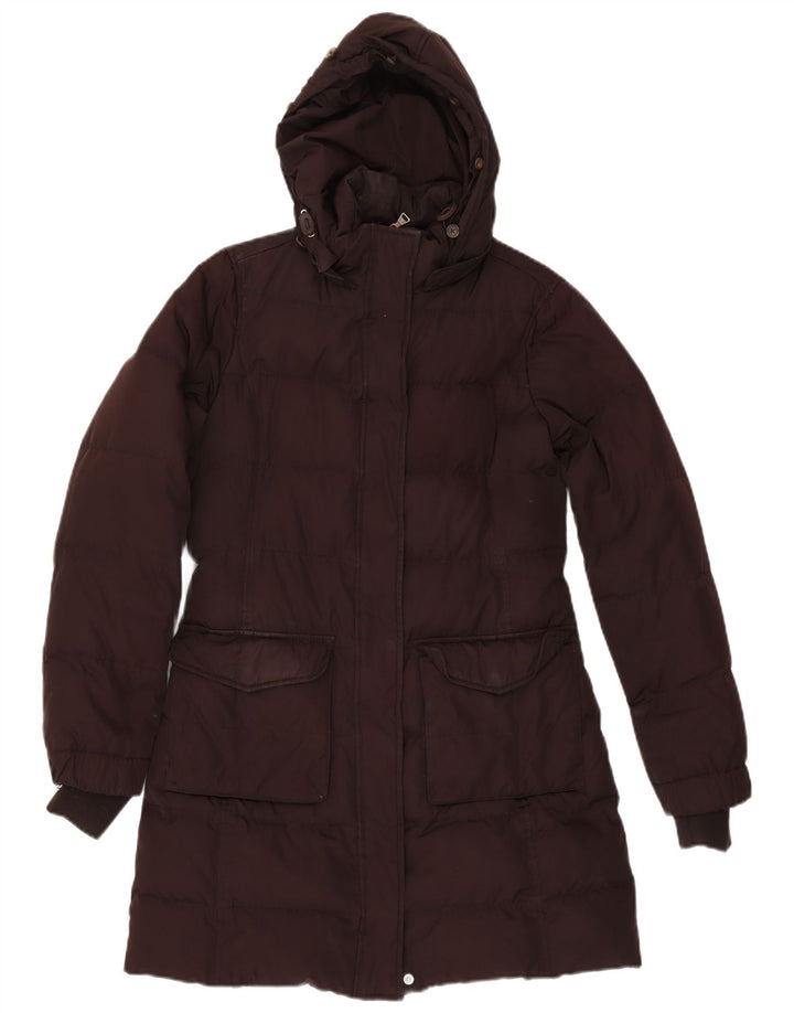 Tommy Hilfiger Manteau rembourré à capuche pour femme UK 14 Marron moyen Polyester