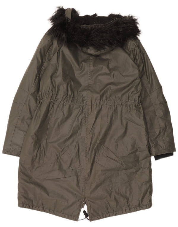 Marks & Spencer Veste Parka à capuche pour femme UK 14 Large Vert Coton
