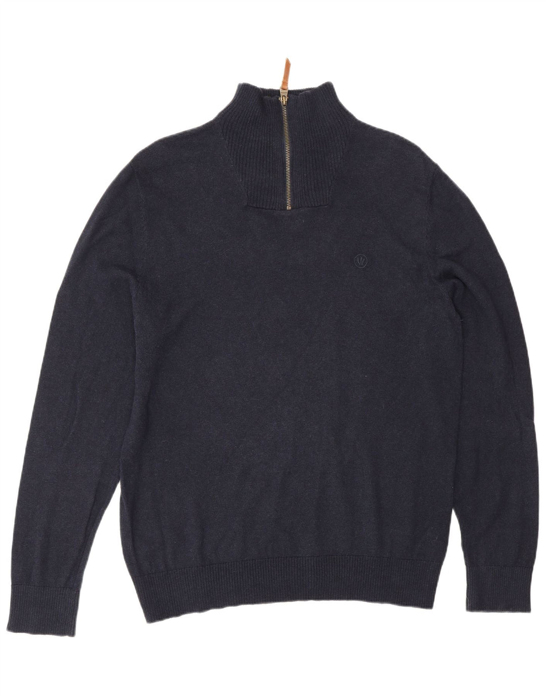 Fat Face Pull col zippé pour homme en coton bleu marine Taille L