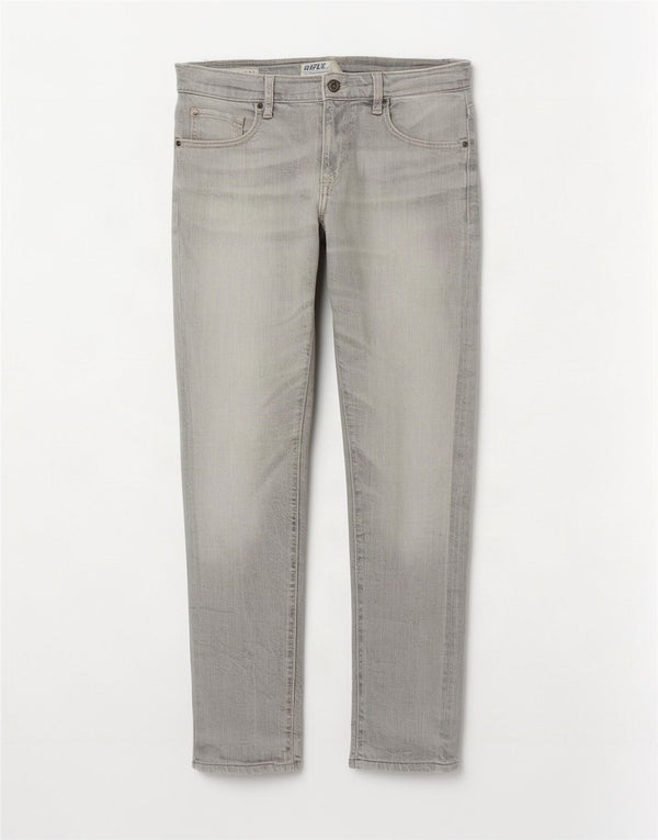 Jean Slim Femme Rifle W30 L30 Gris Coton