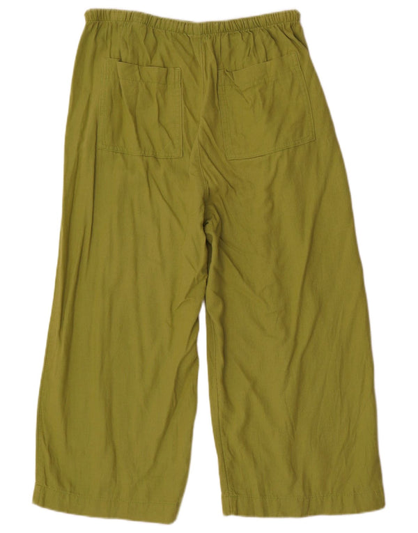 Marks & Spencer Pantalon capri taille haute pour femme UK 12 Medium W34 L22 Vert