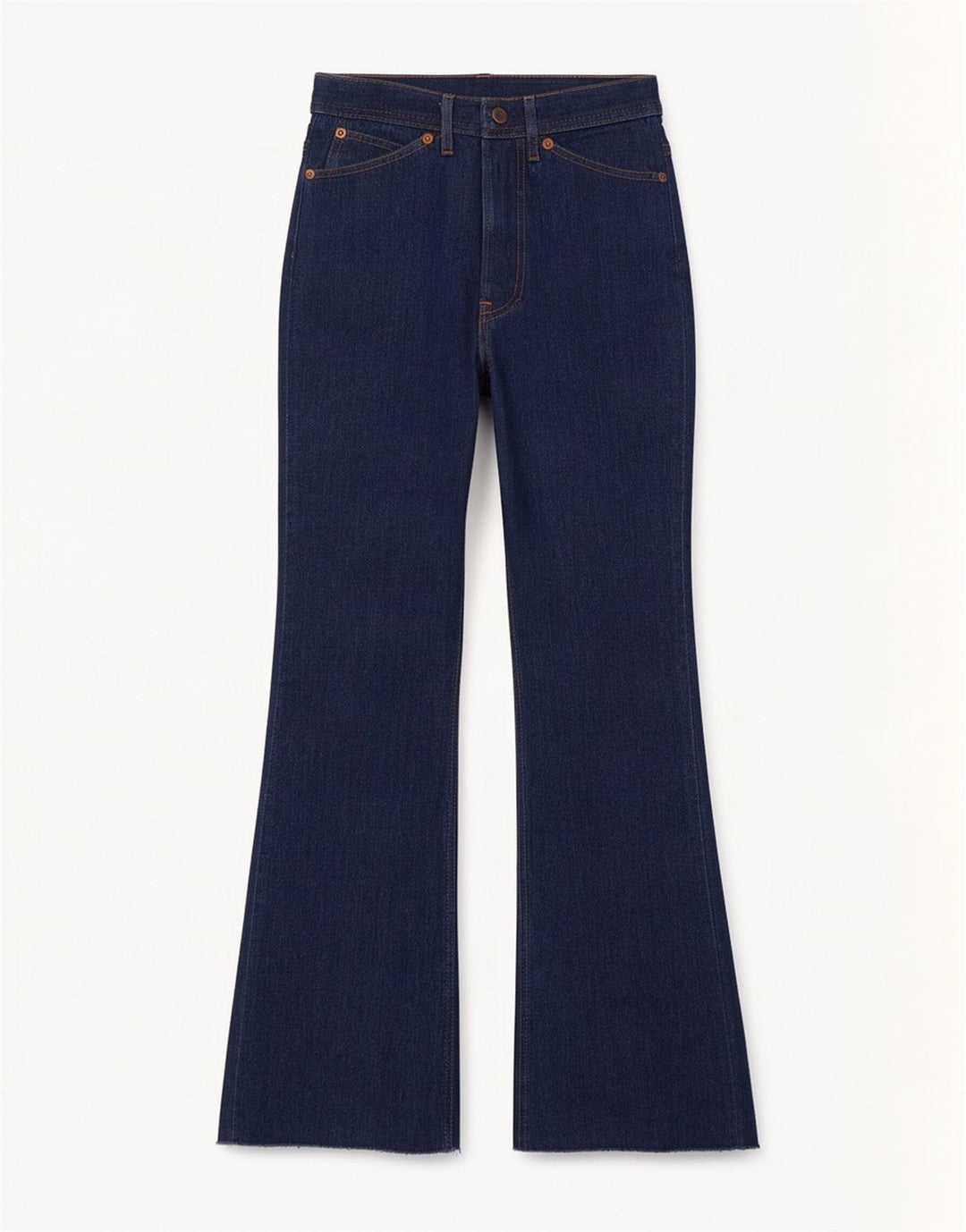 vintage Femme Jeans Évasés IT 42 Moyen W22 L32 Coton Bleu