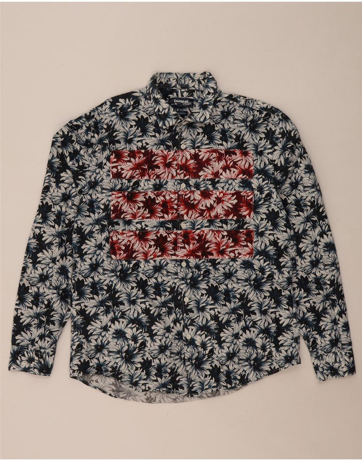 DESIGUAL Chemise Homme XL Bleu Marine Coton Floral