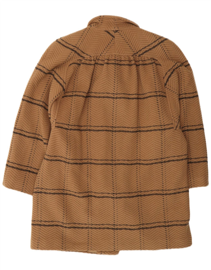 FIORELLA RUBINO Manteau croisé pour femme UK 14 Grand carreaux beiges