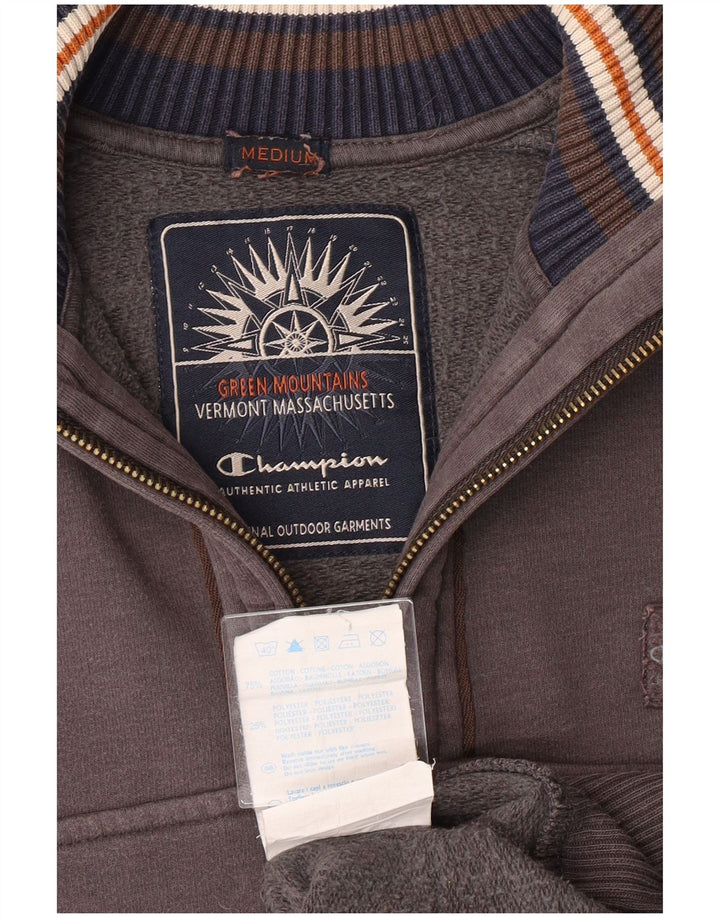 Champion Sweat-Shirt Col Zippé Homme Gris Moyen Coton