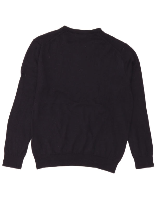 Reiss Pull col V pour homme en laine mérinos Bleu marine Taille L
