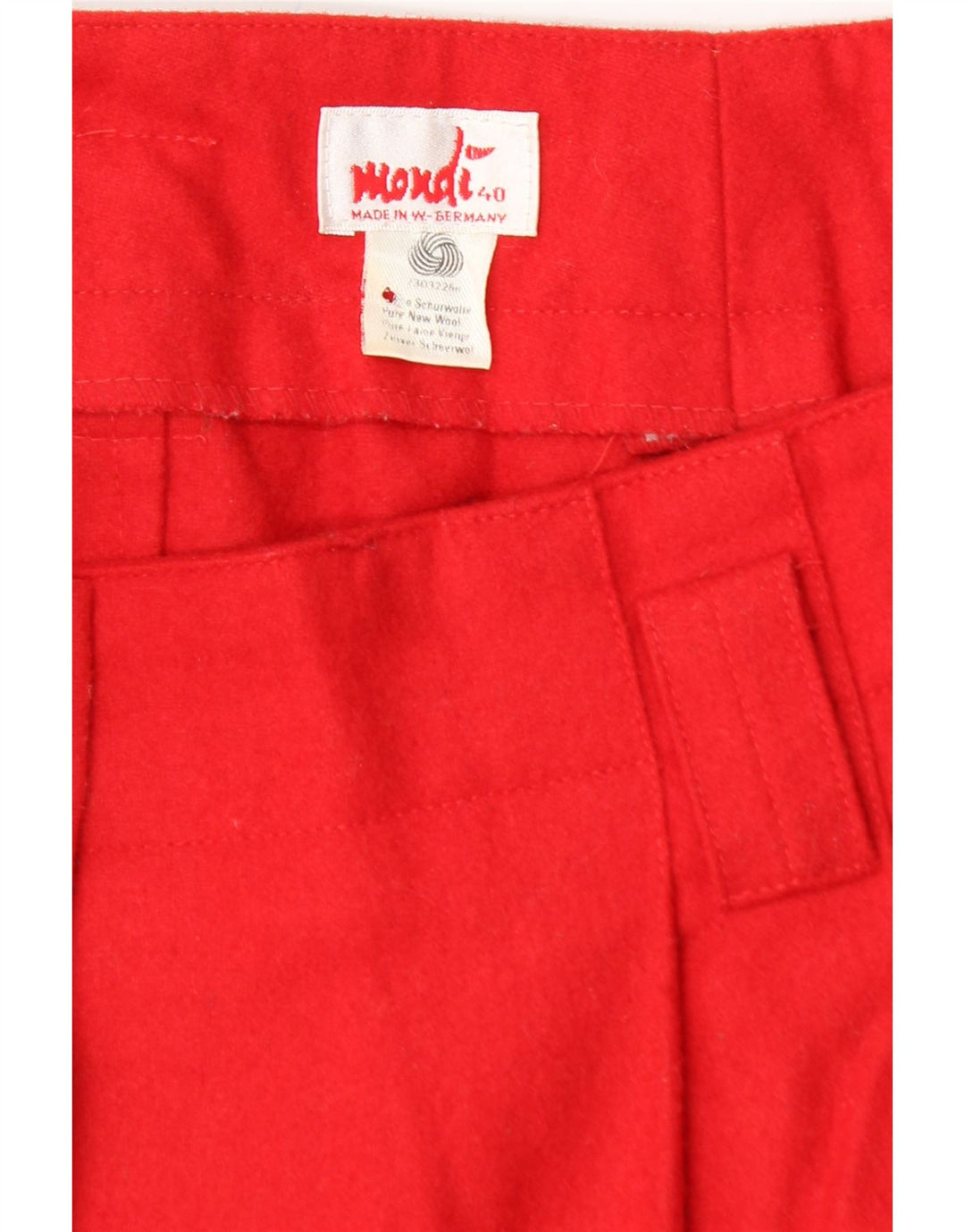 MONDI Pantalon décontracté taille haute coupe ample pour femme EU 40 Medium W28 L30 Rouge