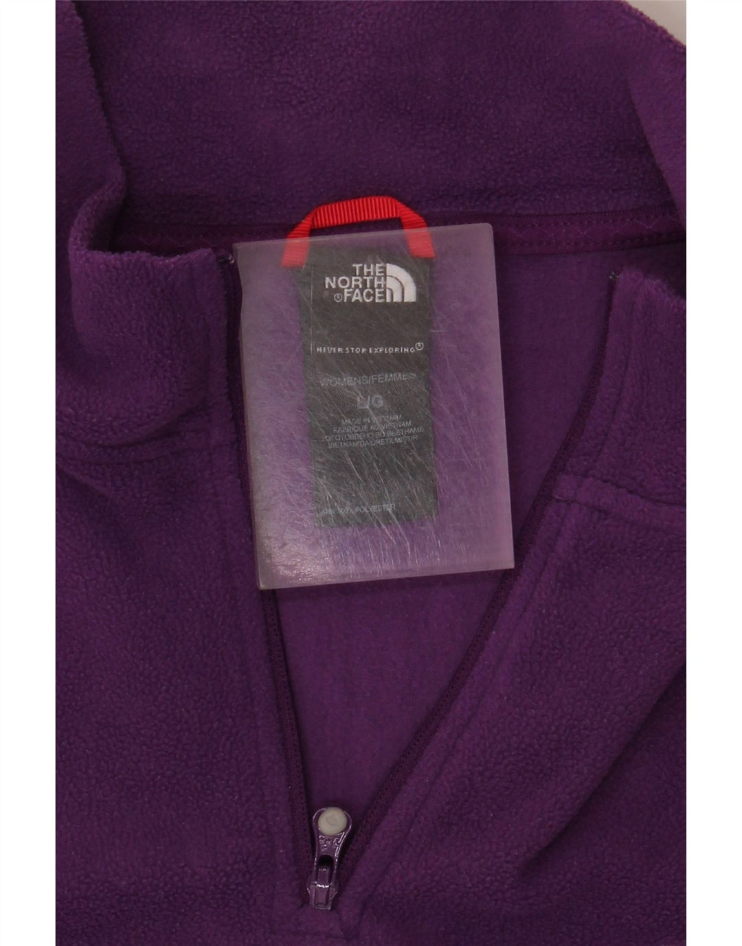 THE NORTH FACE Pull polaire à col zippé pour femme UK 16 Large Violet Polyester