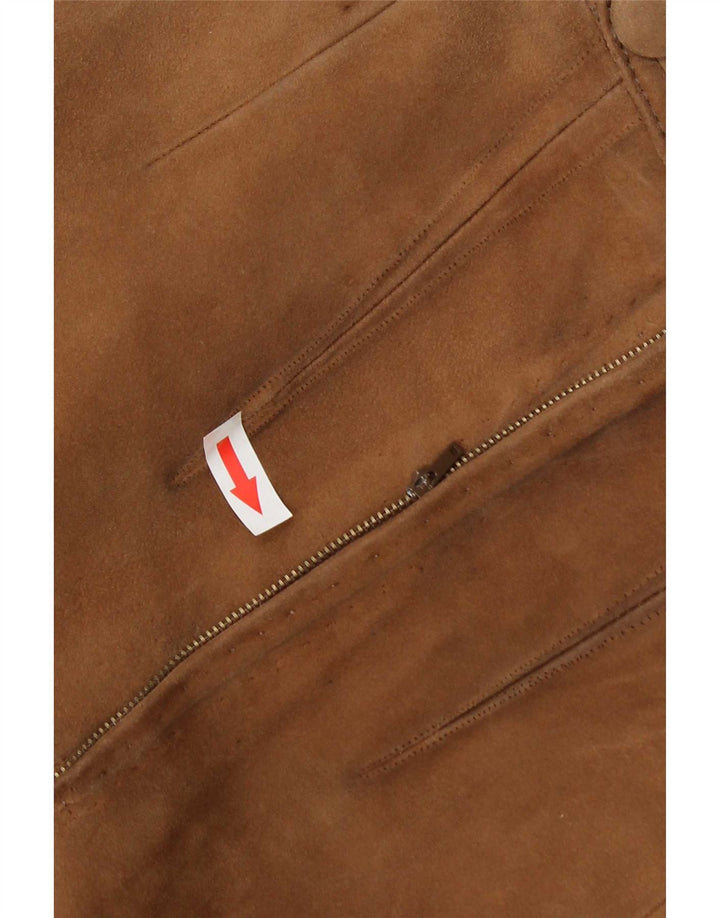 jupe en daim femme vintage W26 Petit Beige