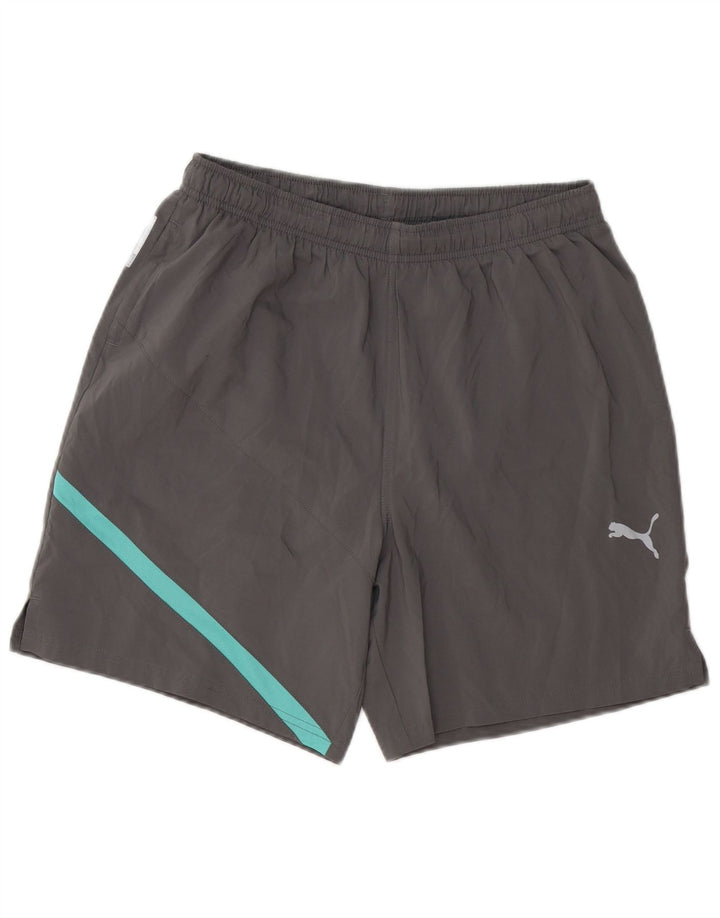 Puma Short de Sport Homme Gris Moyen Colourblock