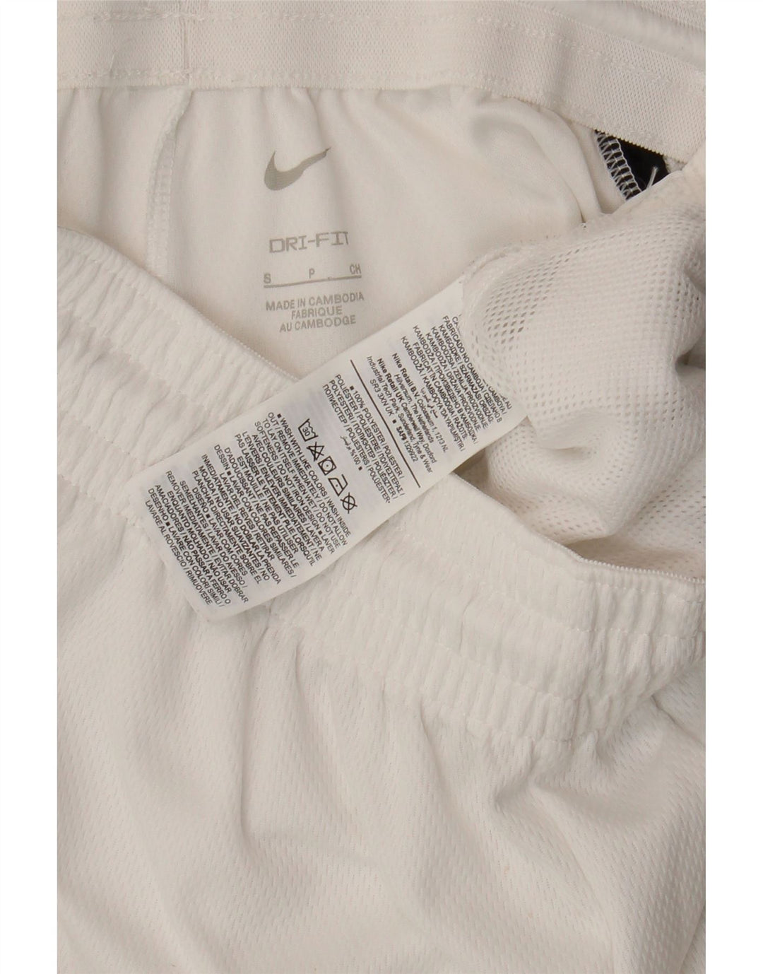 Nike Short de sport Dri Fit pour homme Taille S en polyester color block blanc
