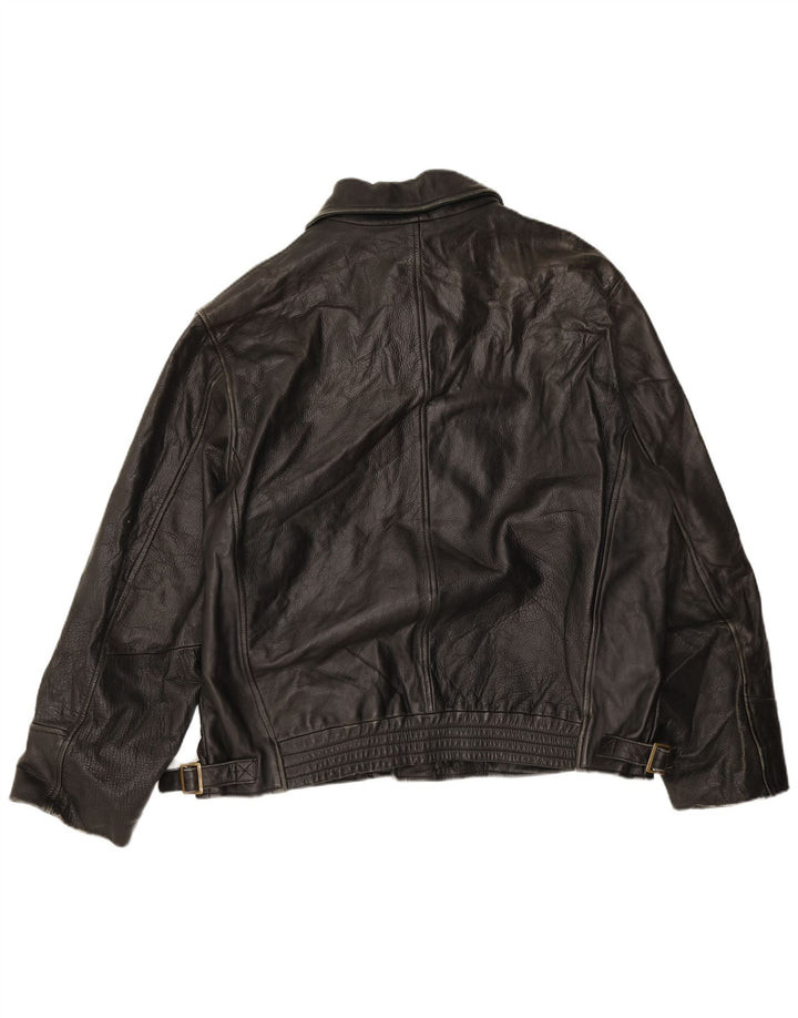 Veste en cuir homme vintage IT 56 3XL Cuir noir