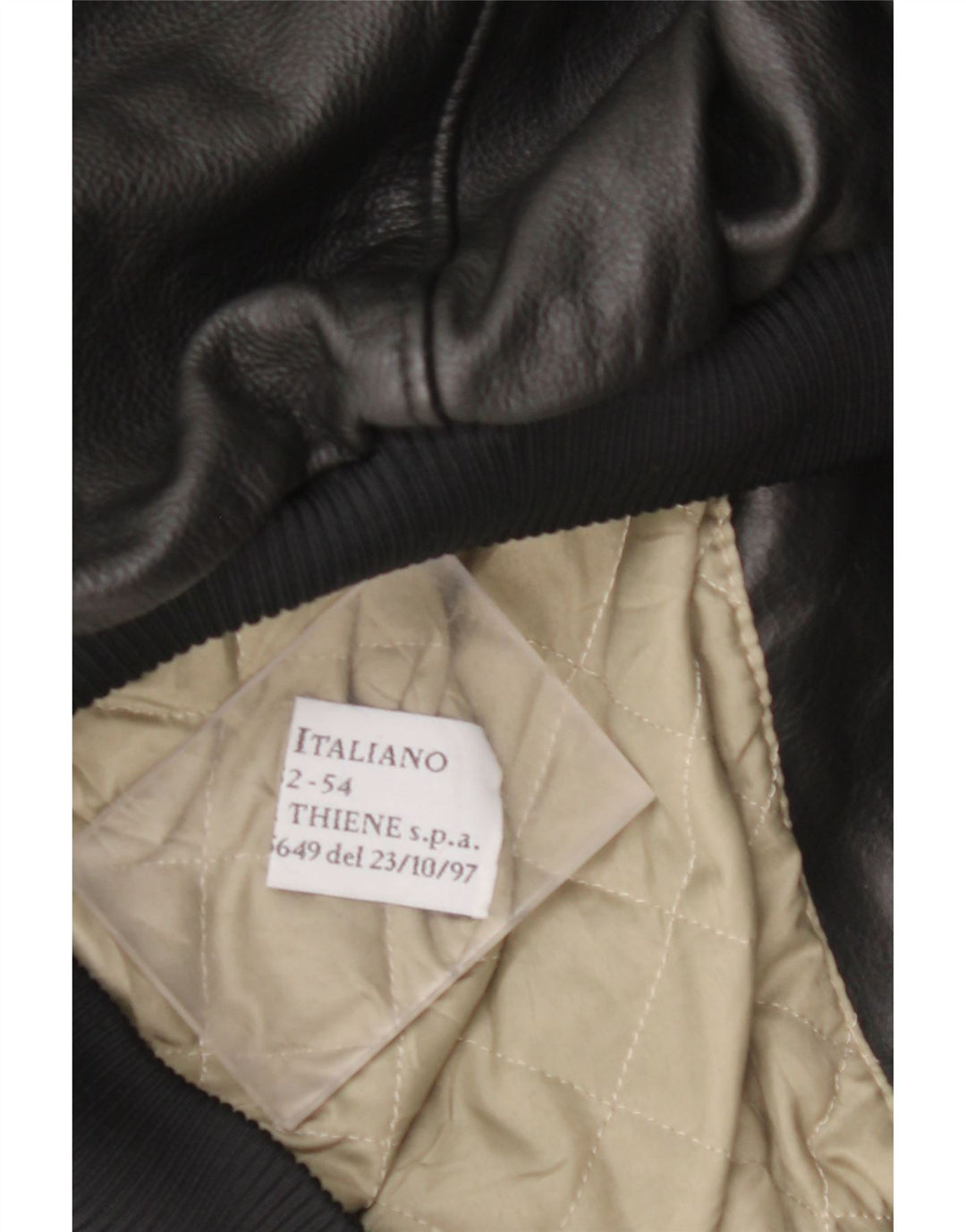 VINTAGE Veste en cuir militaire pour homme IT 52 XL Noir