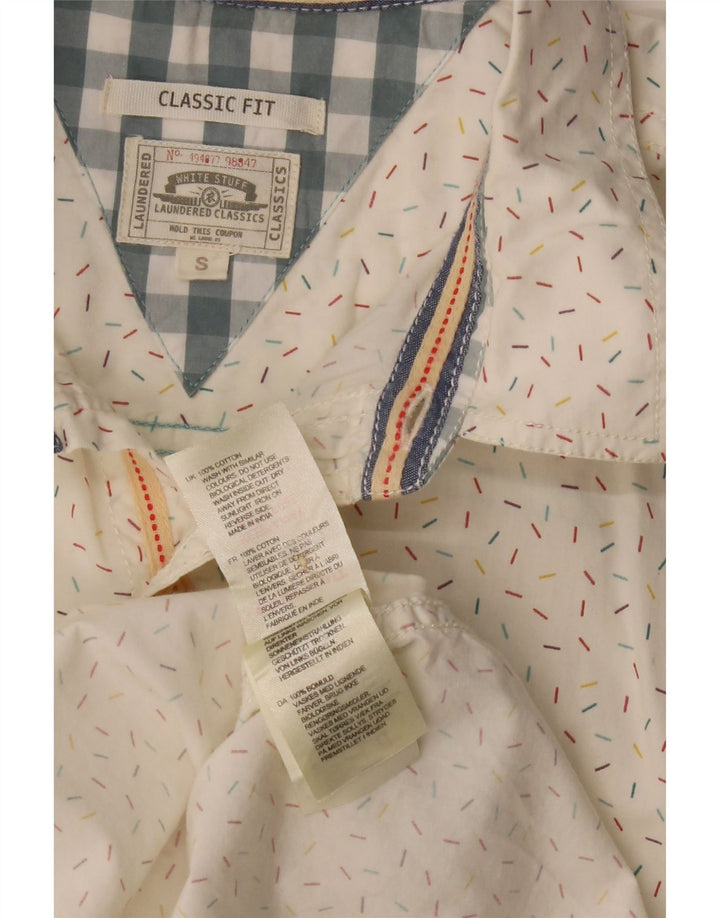 Chemise à manches courtes coupe classique WHITE STUFF homme petit coton à pois blanc