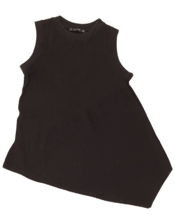 Zara Tunique asymétrique sans manches pour femme UK 10 Small Noir