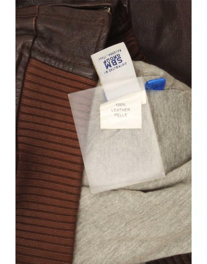 Vintage Veste en cuir pour garçon 13-14 ans 2XL Marron