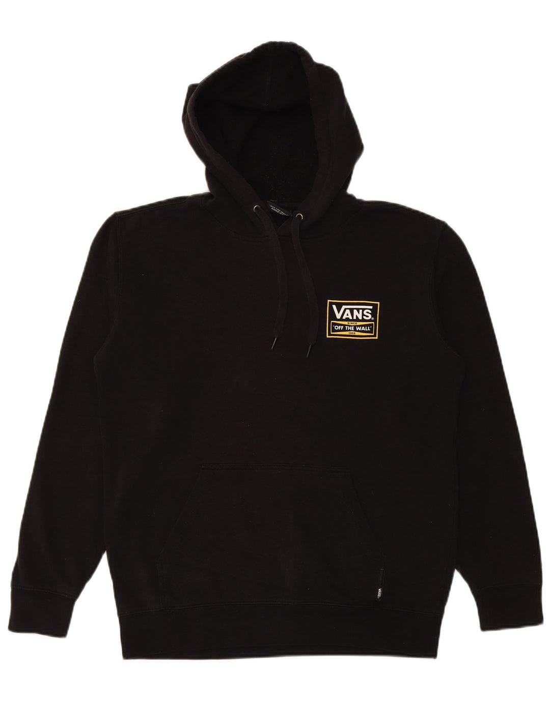 VANS Mens Graphic Hoodie Jumper Small Black Cotton