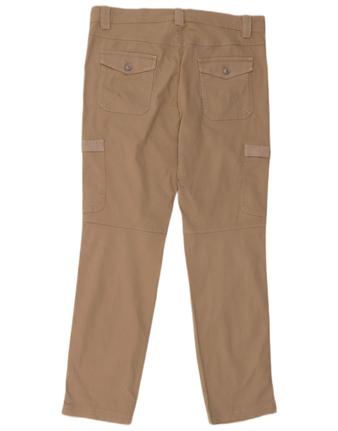 BENETTON Pantalon Cargo Slim Femme IT 48 XL W36 L31 Beige Coton