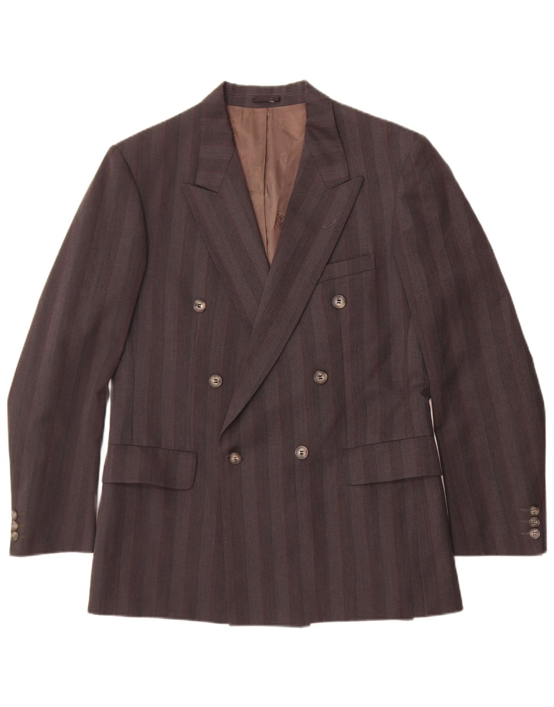 Magee Veste Blazer Double Boutonnage Homme UK 38 Laine Rayée Gris Moyen