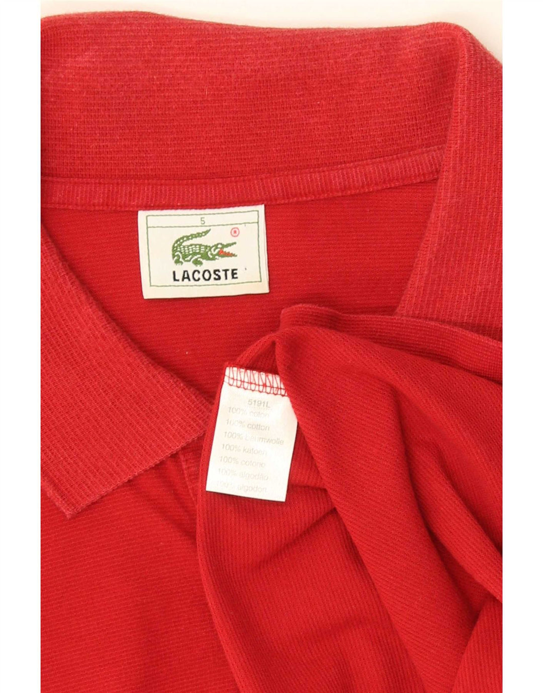 Lacoste Polo Homme Taille 5 Grand Coton Rouge