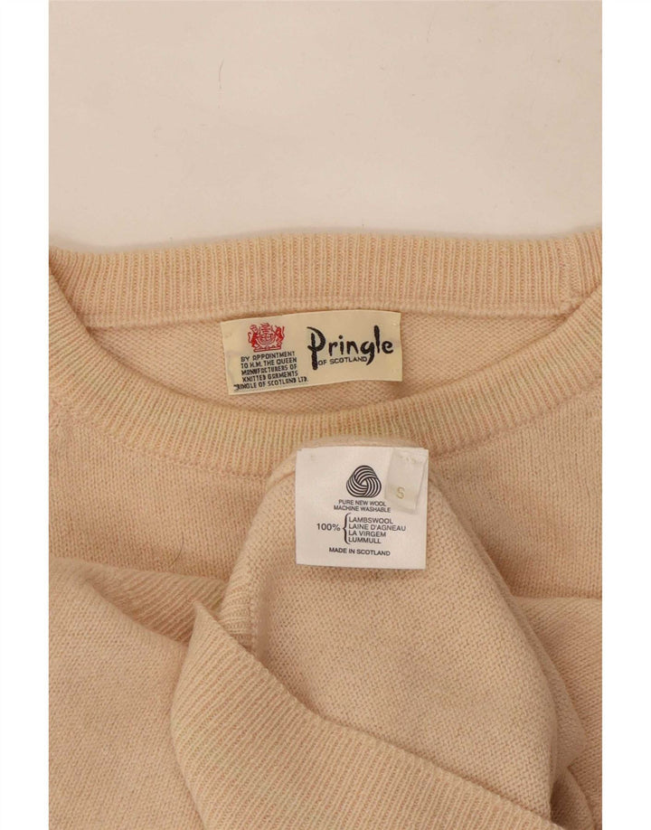 Pringle Pull ample à col rond pour homme en laine beige