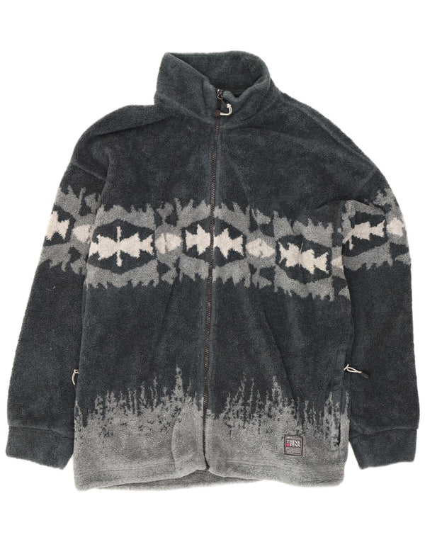 Think Pink Veste Polaire Homme UK 42 XL Gris Géométrique Polyester