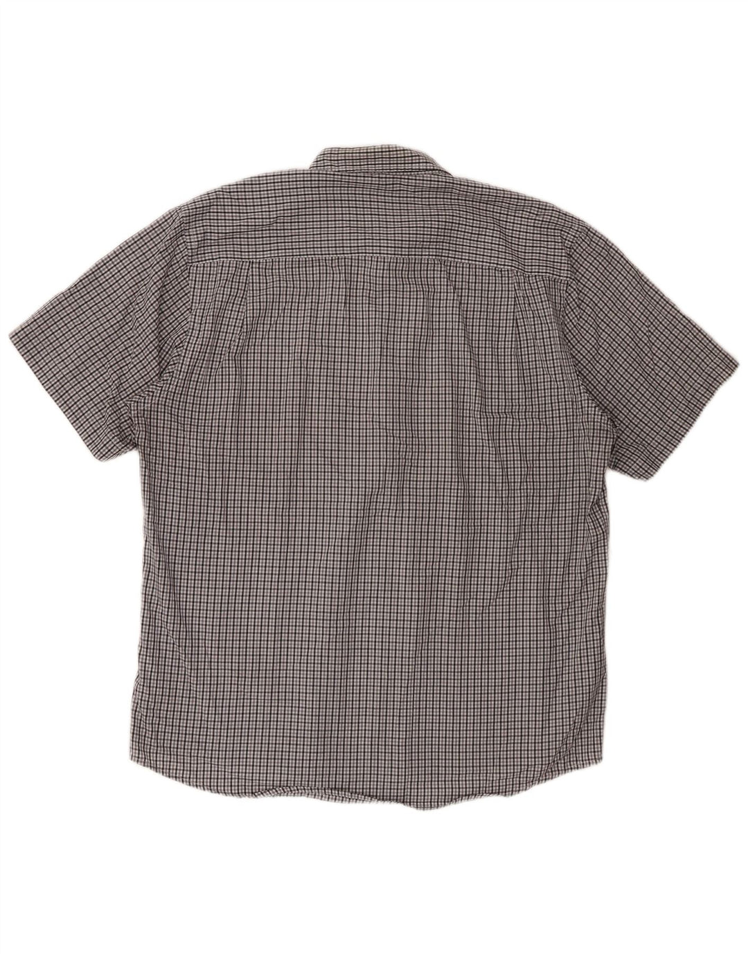PIERRE CARDIN Chemise à manches courtes coupe régulière pour homme 2XL Gris à carreaux Polyester
