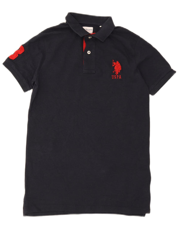 US Polo Assn Chemise graphique à manches courtes pour garçon 12-13 ans Bleu marine Coton
