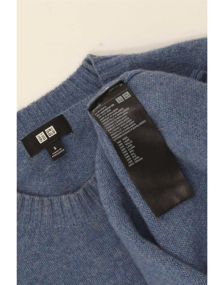 Uniqlo Pull à col rond en laine bleue pour homme