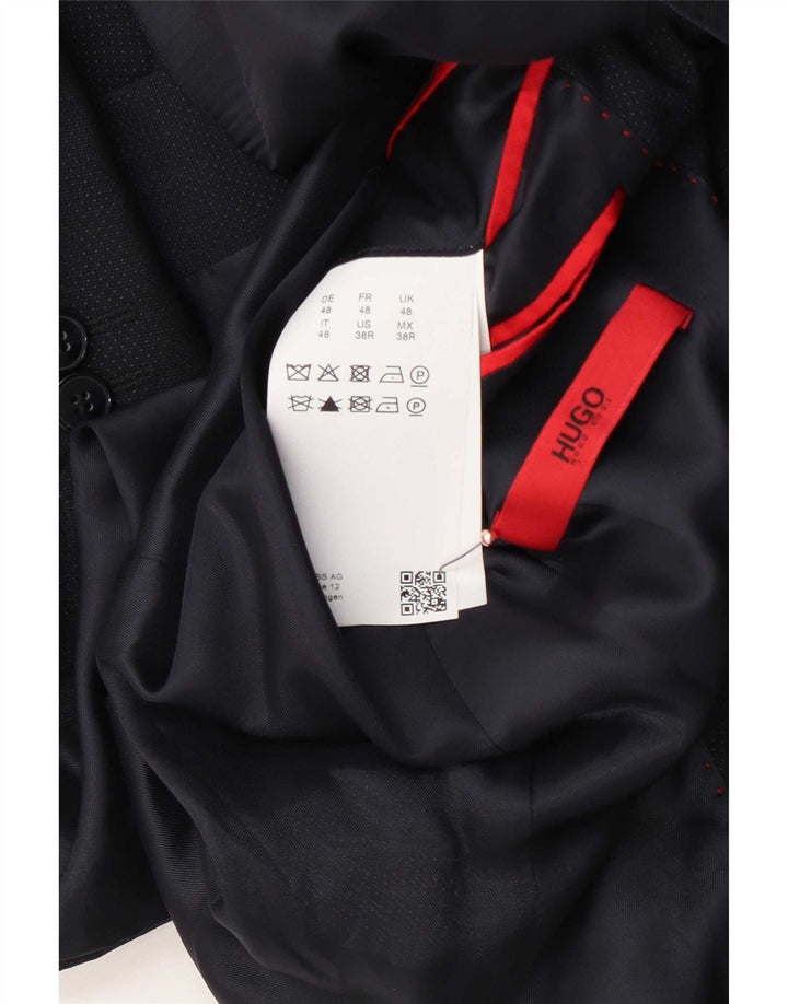 Hugo Boss Veste blazer à 2 boutons pour homme EU 48 Bleu marine moyen Laine