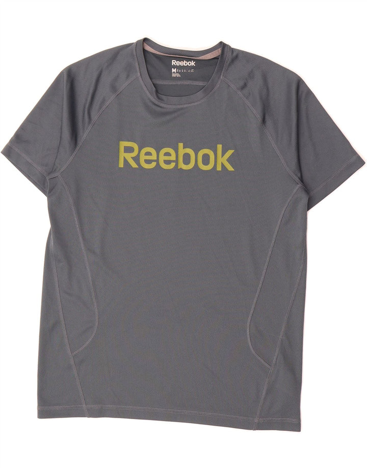 REEBOK Mens Graphic T-Shirt Top Medium Grey Polyester Vintage Reebok and Second-Hand Reebok from Messina Hembry 