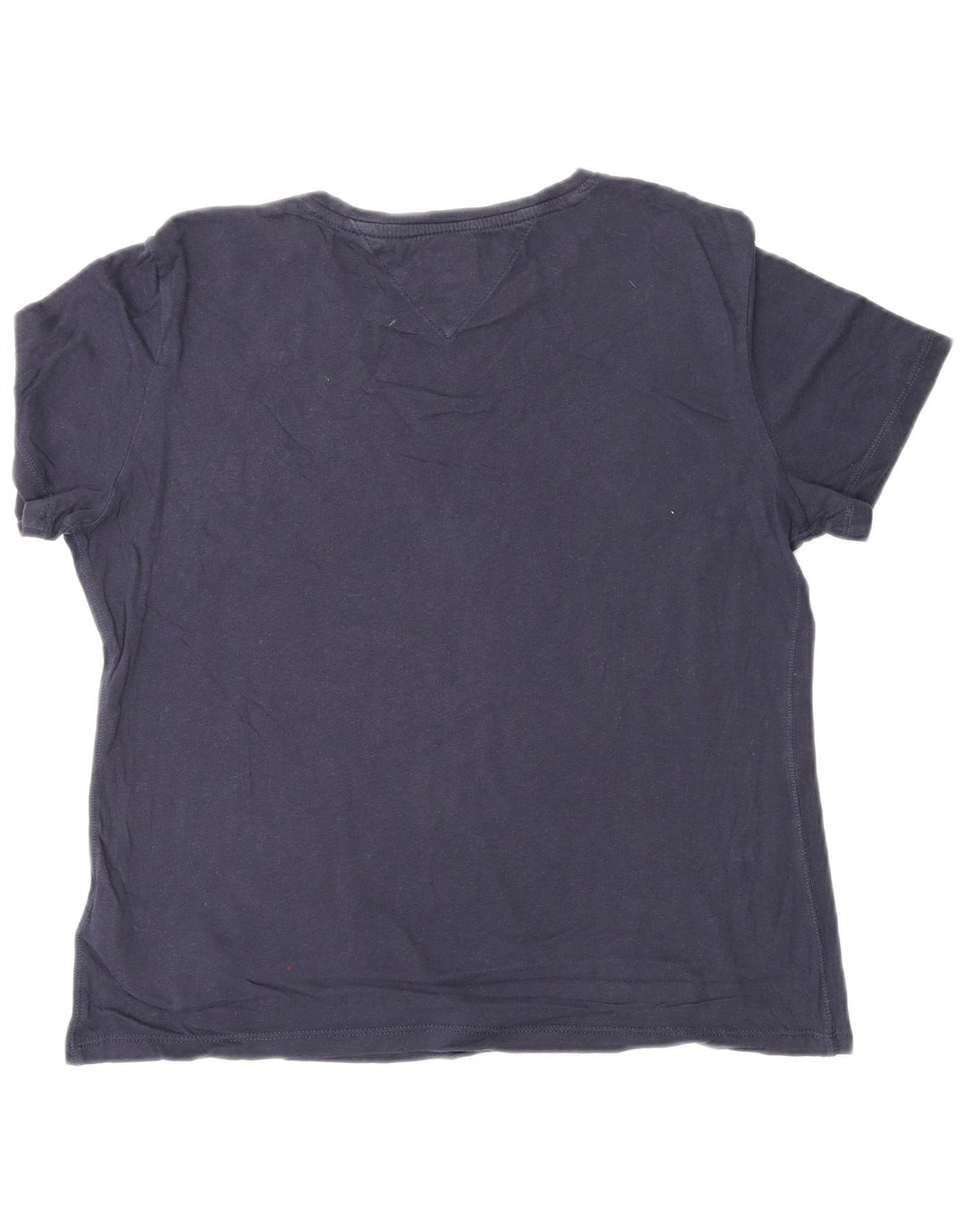 TOMMY HILFIGER T-Shirt Femme Top UK 14 Bleu Marine Moyen Coton