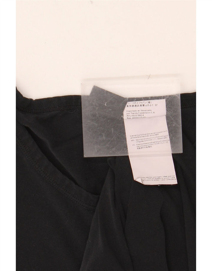 HUGO BOSS Homme T-Shirt Top Large Noir Coton