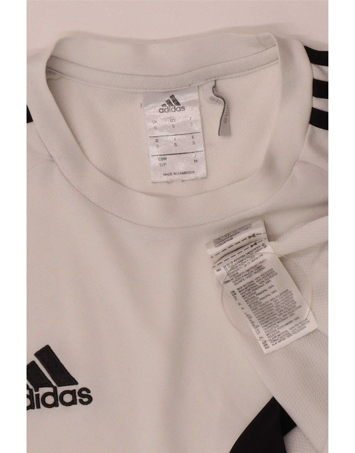 Adidas Climalite T-Shirt Haut Petit Blanc Colorblock Polyester