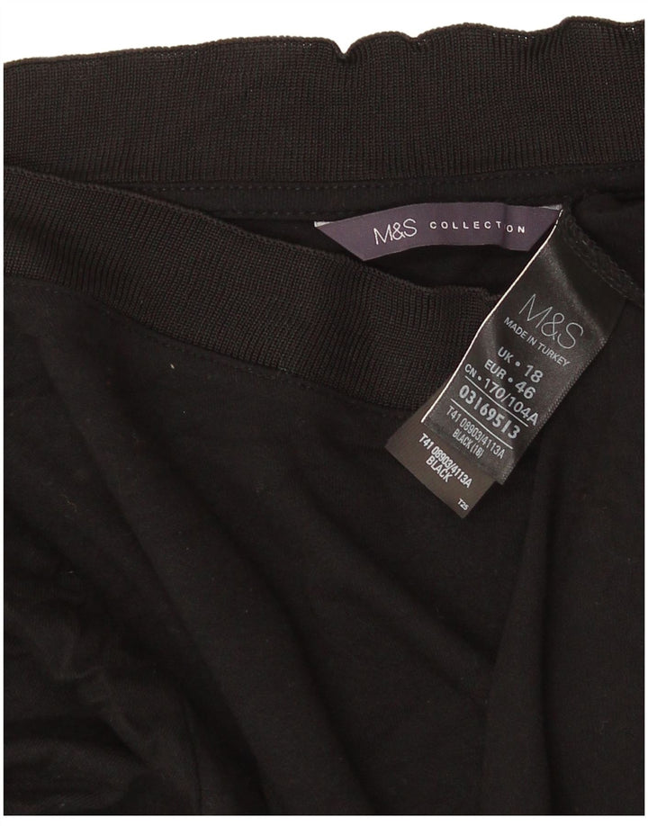 Marks & Spencer Haut Femme Manches 3/4 UK 18 XL Noir Viscose