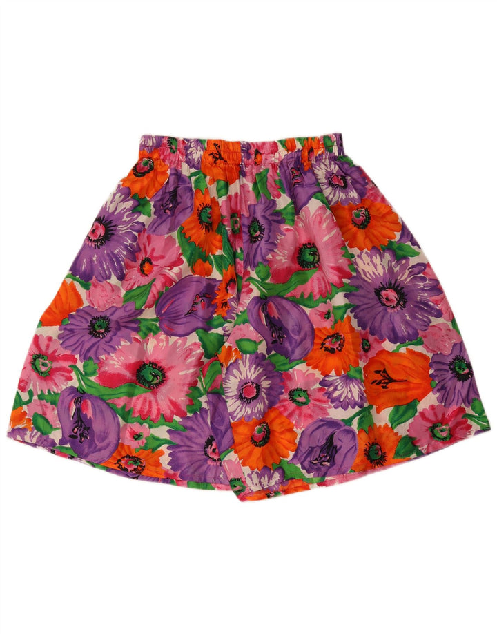 Short décontracté authentique pour femme UK 14 Medium W28 Soie florale multicolore