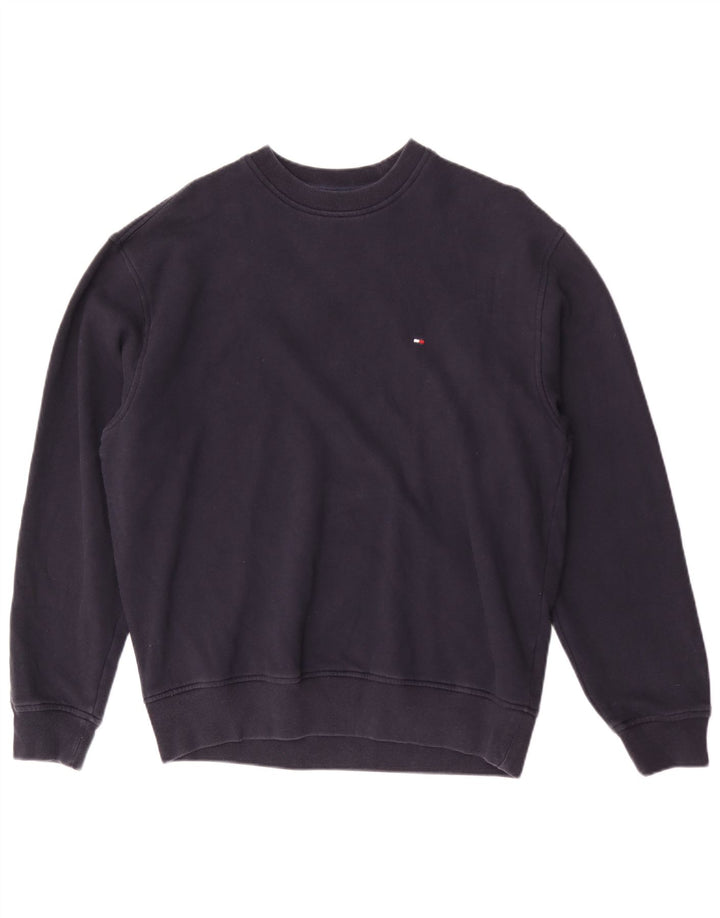 Tommy Hilfiger Sweat-shirt pour homme en coton bleu marine Small