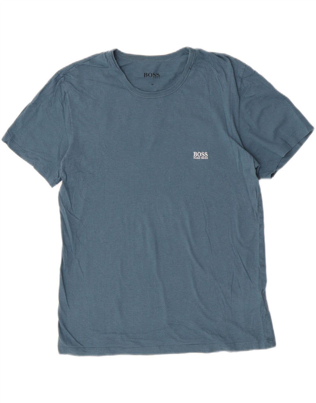 Hugo Boss Homme T-Shirt Top Bleu Moyen Coton